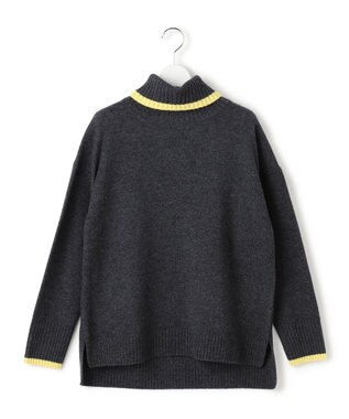 23区 S 【洗える】ウールカシミヤ コンビカラー オフタートル ニット ライトグレー系