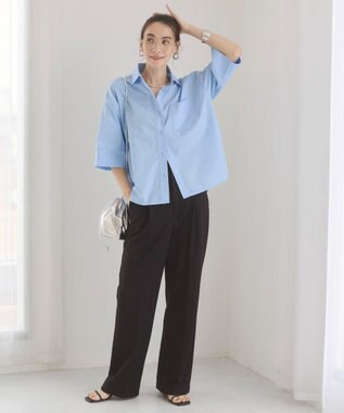 WEGO 【ANGIE VINTAGE】ハーフスリーブシャツ サックス