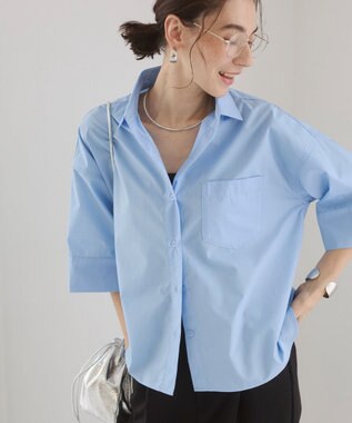 WEGO 【ANGIE VINTAGE】ハーフスリーブシャツ サックス