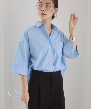 WEGO 【ANGIE VINTAGE】ハーフスリーブシャツ サックス