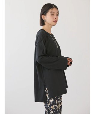 AMERICAN HOLIC アシンメトリー切替カットチュニック Black