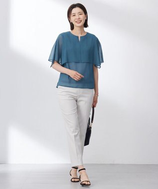 J.PRESS LADIES 【セットアップ対応・洗える・撥水】コットンFITTY テーパード パンツ ライトベージュ系