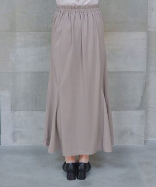 Tiaclasse 【洗える】カットツイルマーメイドスカート グレージュ