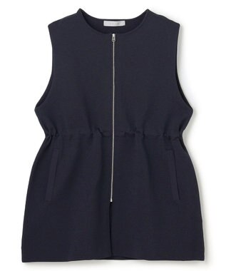 UNFILO 【セレモニー】BEAUTY FORM KNIT ZIPジレ ネイビー