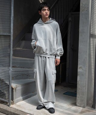 WEGO 【ユニセックス着用ITEM】バルーンクロップドプルパーカー 杢グレー