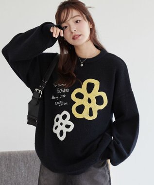 WEGO フラッフィーグラフィックBIGニットプルオーバー 柄13