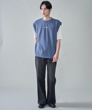 WEGO 【２点セット/ベスト×Tシャツ】アンサンブルベスト（SS） ブルー