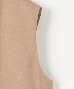 自由区 L 【接触冷感・速乾・UVケア・撥水・防シワ】リネンライクツィル ジレ キャメル系