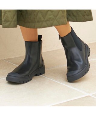 ing <ing>【レイン対応】ラバートゥサイドゴアブーツ