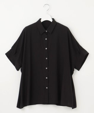 自由区 S 【接触冷感・UVケア・抗菌防臭・洗える】リヨセルポプリン ブラウス ブラック