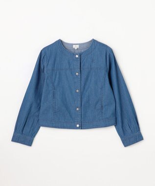 組曲 KIDS 【150-160㎝】 フラワーボタンデニムジャケット ネイビー
