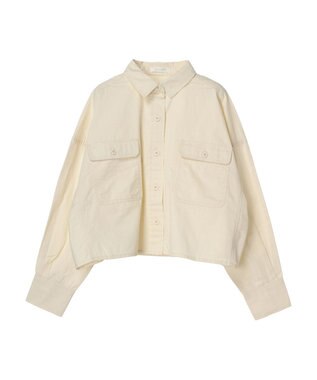 Green Parks ショート丈ワイドシャツ Ecru