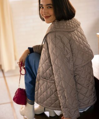 組曲 キルティングショルダーバッグ ラズベリー系