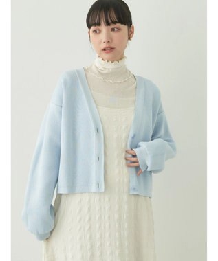 earth music&ecology バイカラースポンディッシュカーディガン Sax