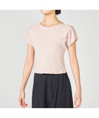 Chacott 【ノーソーイングニット】メロウコンパクトニットTシャツ グレイッシュローズ