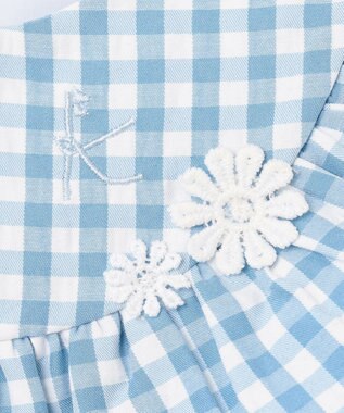 組曲 KIDS 【80-90㎝】ギンガム セットアップ ブルー系3