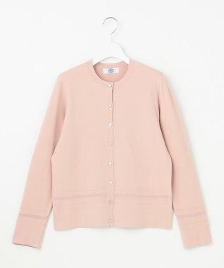 J.PRESS LADIES S 【洗える】RAYON ELITE STRETCH クルーネック カーディガン ピンク系
