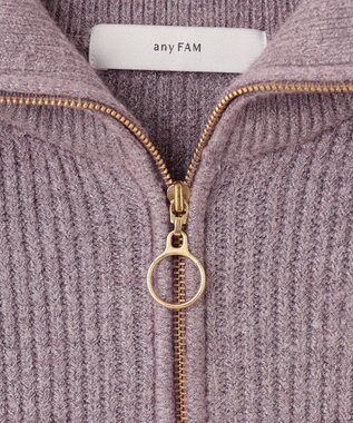ANY ハーフジップニットベスト グレー