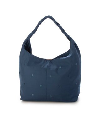 UNBILLION カシュカシュ cachecache / 三つ編みハンドルドット刺繍トート ブルー