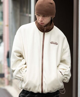 WEGO 【ユニセックス着用ITEM/リバーシブル/2WAY】リバーシブルフリースブルゾン ブラウンその他