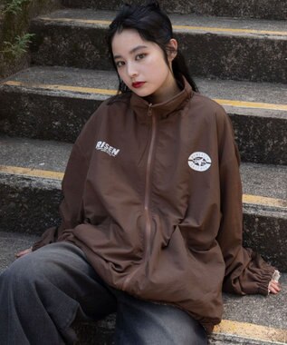 WEGO 【ユニセックス着用ITEM/リバーシブル/2WAY】リバーシブルフリースブルゾン ブラウンその他