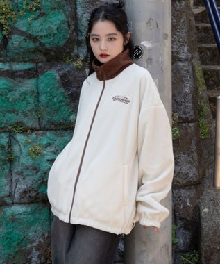 WEGO 【ユニセックス着用ITEM/リバーシブル/2WAY】リバーシブルフリースブルゾン ブラウンその他