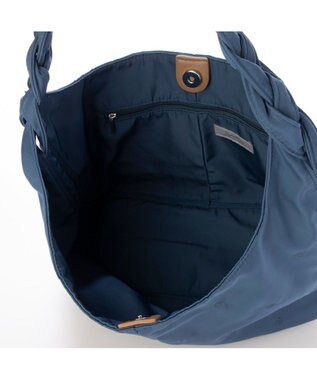 UNBILLION カシュカシュ cachecache / 三つ編みハンドルドット刺繍トート ブルー