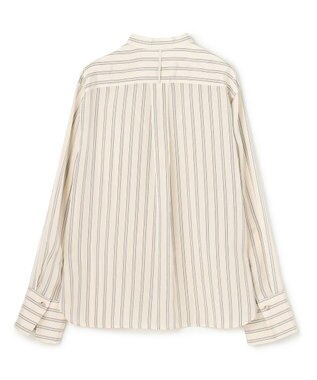 BEIGE， BOWEN / メタル釦ストライプシャツ Ecru Stripes