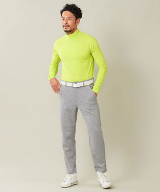 23区GOLF 定番あたたかインナー【MEN】エニワイズ無地 カットソー 黄緑系