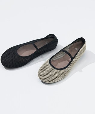 steppi 【一部店舗限定 / 片足わずか80g】シースルー ラウンド フラットパンプス ベージュ