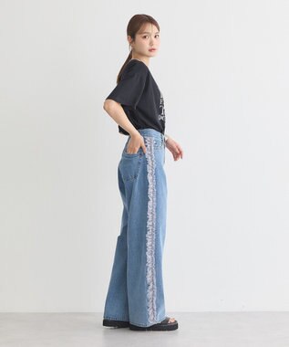 earth music&ecology 【接触冷感】アソートプリントレギュラースリットＴｅｅ Black