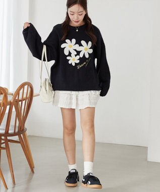 WEGO フラッフィーグラフィックBIGニットプルオーバー 柄3