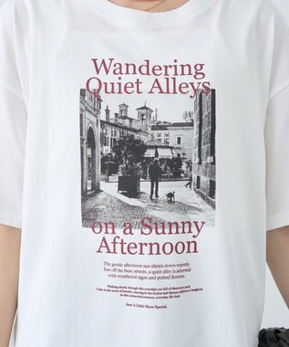 earth music&ecology 【接触冷感】アソートプリントレギュラースリットＴｅｅ Off White