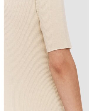 JOSEPH 【洗える】ファインリブメリノ　ショートスリーブニット Quail