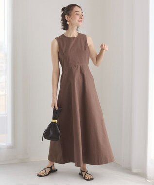 WEGO 【ANGIE VINTAGE】バックオープンノースリーブワンピース ダークブラウン