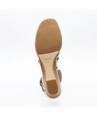 APOM モールドウエッジアシンメトリースリングバックサンダル45 シルバー