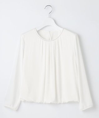 23区 L 【洗える】シルキーデシン ボールチェーン カットソー ホワイト系