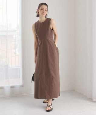 WEGO 【ANGIE VINTAGE】バックオープンノースリーブワンピース ダークブラウン