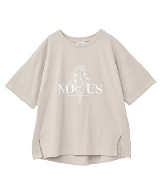 earth music&ecology 【接触冷感】アソートプリントレギュラースリットＴｅｅ Beige