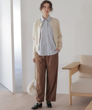 組曲 L 【加藤ローサさん着用】ツイル起毛ストレート パンツ カカオブラウン系