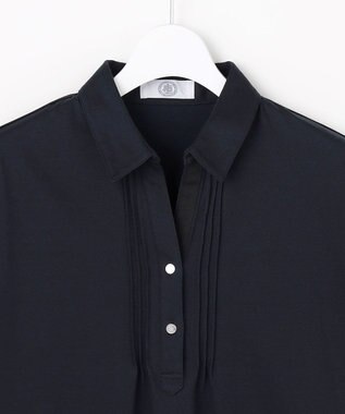 J.PRESS LADIES ドライコットン ポロ カットソー ネイビー系