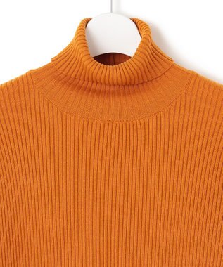 J.PRESS YORK STREET 【WOMEN】ANTI PILLING WOOL リブタートルニット オレンジ系