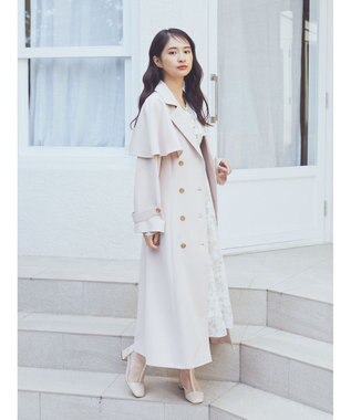 earth music&ecology ２ＷＡＹケープトレンチコート Pink Beige