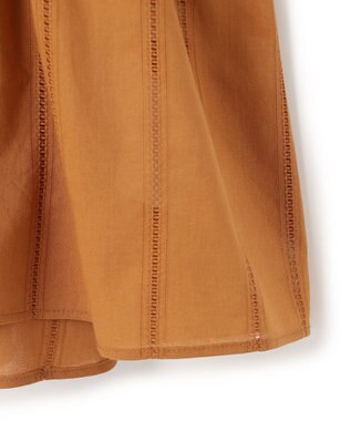 UNFILO ペプラム ギャザーブラウス キャメル