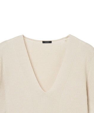 JOSEPH 【洗える】ファインリブメリノ　ショートスリーブニット Quail