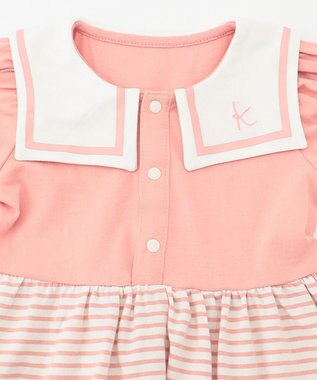 組曲 KIDS 【80-90cm】セーラーボーダー ワンピース ピンク系1