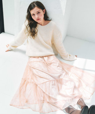 Feroux ニット×ティアードレース スカート