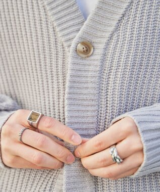 WEGO ルーズフィットカーディガン ライトグレー