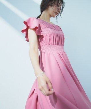 TOCCA 【洗える・接触冷感・UVカット・消臭】SMOCKING EMBROIDERY ドレス ピンク系