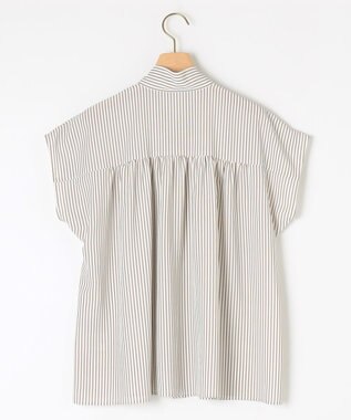 組曲 S ライトデシンボウタイ ブラウス ベージュストライプ系1